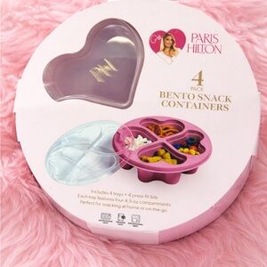 Paris Hilton Pink and Clear Heart Snack Containers